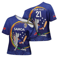 Custom Cricket Samoa East Asia-Pacific Cross Shoulder Shirt Samoa Storming the Limits - Wonder Print Shop