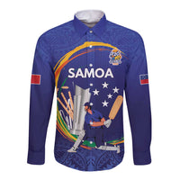 Custom Cricket Samoa East Asia-Pacific Long Sleeve Button Shirt Samoa Storming the Limits - Wonder Print Shop