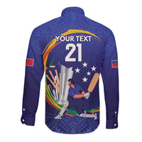Custom Cricket Samoa East Asia-Pacific Long Sleeve Button Shirt Samoa Storming the Limits - Wonder Print Shop