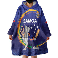 Custom Cricket Samoa East Asia-Pacific Wearable Blanket Hoodie Samoa Storming the Limits - Wonder Print Shop