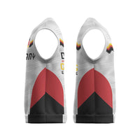 Germany Basketball History Champion Christmas Knitted V-Neck Vest Deutschland Black Red Gold Victory - Wonder Print Shop