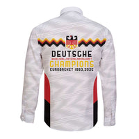 Germany Basketball History Champion Long Sleeve Button Shirt Deutschland Black Red Gold Victory - Wonder Print Shop