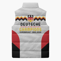 Germany Basketball History Champion Sleeveless Puffer Jacket Deutschland Black Red Gold Victory - Wonder Print Shop
