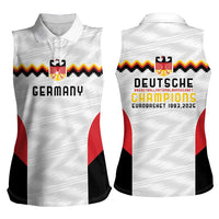 Germany Basketball History Champion Women Sleeveless Polo Shirt Deutschland Black Red Gold Victory - Wonder Print Shop