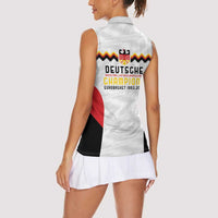Germany Basketball History Champion Women Sleeveless Polo Shirt Deutschland Black Red Gold Victory - Wonder Print Shop