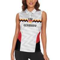 Germany Basketball History Champion Women Sleeveless Polo Shirt Deutschland Black Red Gold Victory - Wonder Print Shop