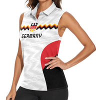 Germany Basketball History Champion Women Sleeveless Polo Shirt Deutschland Black Red Gold Victory - Wonder Print Shop
