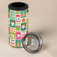 Cute Yule Lads Christmas 4 in 1 Can Cooler Tumbler Icelandic Jolasveinar Hippie Style LT9 - Wonder Print Shop