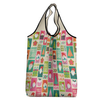 Cute Yule Lads Christmas Grocery Bag Icelandic Jolasveinar Hippie Style