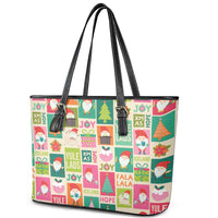 Cute Yule Lads Christmas Leather Tote Bag Icelandic Jolasveinar Hippie Style - Wonder Print Shop