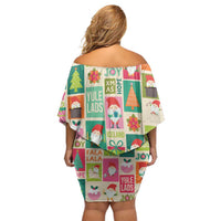 Cute Yule Lads Christmas Off Shoulder Short Dress Icelandic Jolasveinar Hippie Style - Wonder Print Shop