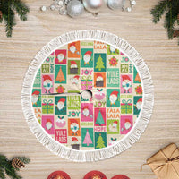 Cute Yule Lads Christmas Tree Skirt Icelandic Jolasveinar Hippie Style - Wonder Print Shop