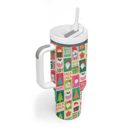 Cute Yule Lads Christmas Tumbler With Handle Icelandic Jolasveinar Hippie Style - Wonder Print Shop