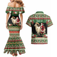 Yule Goat Personalized Couples Matching Mermaid Dress and Hawaiian Shirt Scandanavian Mythology LT9 - Wonder Print Shop
