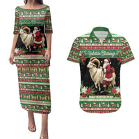 Yule Goat Personalized Couples Matching Puletasi and Hawaiian Shirt Scandanavian Mythology LT9 - Wonder Print Shop