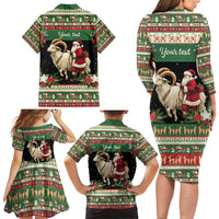 Yule Goat Personalized Family Matching Long Sleeve Bodycon Dress and Hawaiian Shirt Scandanavian Mythology LT9 - Wonder Print Shop