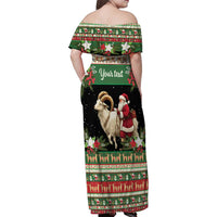 Yule Goat Personalized Family Matching Off Shoulder Maxi Dress and Hawaiian Shirt Scandanavian Mythology LT9 - Wonder Print Shop