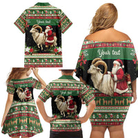 Yule Goat Personalized Family Matching Off Shoulder Short Dress and Hawaiian Shirt Scandanavian Mythology LT9 - Wonder Print Shop