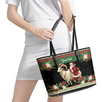 Yule Goat Personalized Leather Tote Bag Scandanavian Mythology - Wonder Print Shop