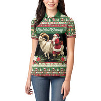 Yule Goat Personalized Women Polo Shirt Scandanavian Mythology - Wonder Print Shop