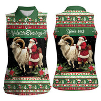 Yule Goat Personalized Women Sleeveless Polo Shirt Scandanavian Mythology - Wonder Print Shop