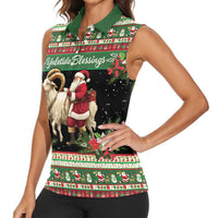 Yule Goat Personalized Women Sleeveless Polo Shirt Scandanavian Mythology - Wonder Print Shop
