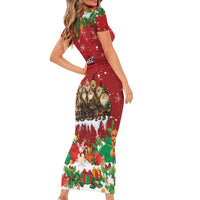 Yule Lads Personalized Short Sleeve Bodycon Dress Legend Icelands Jolasveinar - Wonder Print Shop