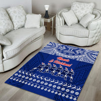 Toa Samoa Christmas Area Rug Samoa Siva Tau Manuia Le Kerisimasi Blue Vibe LT9 - Wonder Print Shop