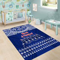 Toa Samoa Christmas Area Rug Samoa Siva Tau Manuia Le Kerisimasi Blue Vibe LT9 - Wonder Print Shop