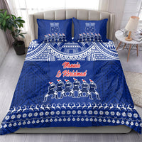 Toa Samoa Christmas Bedding Set Samoa Siva Tau Manuia Le Kerisimasi Blue Vibe LT9 - Wonder Print Shop