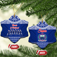 Toa Samoa Christmas Ceramic Ornament Samoa Siva Tau Manuia Le Kerisimasi Blue Vibe LT9 - Wonder Print Shop