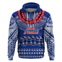 Toa Samoa Christmas Hoodie Samoa Siva Tau Manuia Le Kerisimasi Blue Vibe - Wonder Print Shop