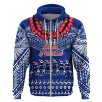 Toa Samoa Christmas Hoodie Samoa Siva Tau Manuia Le Kerisimasi Blue Vibe - Wonder Print Shop