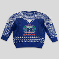 Toa Samoa Christmas Kid Ugly Christmas Sweater Samoa Siva Tau Manuia Le Kerisimasi Blue Vibe - Wonder Print Shop