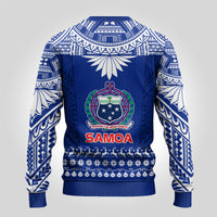 Toa Samoa Christmas Ugly Christmas Sweater Samoa Siva Tau Manuia Le Kerisimasi Blue Vibe - Wonder Print Shop