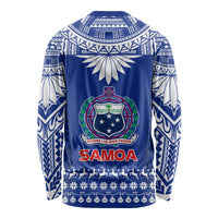 Toa Samoa Christmas Long Sleeve Shirt Samoa Siva Tau Manuia Le Kerisimasi Blue Vibe - Wonder Print Shop
