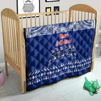 Toa Samoa Christmas Quilt Samoa Siva Tau Manuia Le Kerisimasi Blue Vibe - Wonder Print Shop