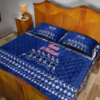 Toa Samoa Christmas Quilt Bed Set Samoa Siva Tau Manuia Le Kerisimasi Blue Vibe - Wonder Print Shop