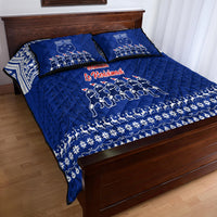 Toa Samoa Christmas Quilt Bed Set Samoa Siva Tau Manuia Le Kerisimasi Blue Vibe - Wonder Print Shop