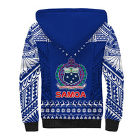 Toa Samoa Christmas Sherpa Hoodie Samoa Siva Tau Manuia Le Kerisimasi Blue Vibe - Wonder Print Shop