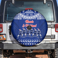 Toa Samoa Christmas Spare Tire Cover Samoa Siva Tau Manuia Le Kerisimasi Blue Vibe - Wonder Print Shop