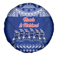 Toa Samoa Christmas Spare Tire Cover Samoa Siva Tau Manuia Le Kerisimasi Blue Vibe - Wonder Print Shop