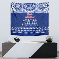 Toa Samoa Christmas Tapestry Samoa Siva Tau Manuia Le Kerisimasi Blue Vibe - Wonder Print Shop