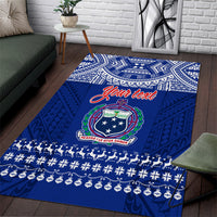 Personalised Toa Samoa Christmas Area Rug Samoa Siva Tau Manuia Le Kerisimasi Blue Vibe LT9 - Wonder Print Shop