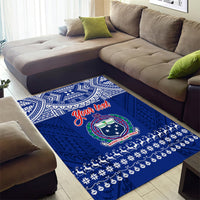 Personalised Toa Samoa Christmas Area Rug Samoa Siva Tau Manuia Le Kerisimasi Blue Vibe LT9 - Wonder Print Shop