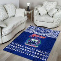 Personalised Toa Samoa Christmas Area Rug Samoa Siva Tau Manuia Le Kerisimasi Blue Vibe LT9 - Wonder Print Shop