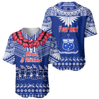 Personalised Toa Samoa Christmas Baseball Jersey Samoa Siva Tau Manuia Le Kerisimasi Blue Vibe LT9 - Wonder Print Shop