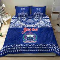 Personalised Toa Samoa Christmas Bedding Set Samoa Siva Tau Manuia Le Kerisimasi Blue Vibe LT9 - Wonder Print Shop