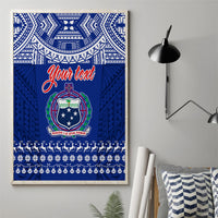 Personalised Toa Samoa Christmas Canvas Wall Art Samoa Siva Tau Manuia Le Kerisimasi Blue Vibe LT9 - Wonder Print Shop