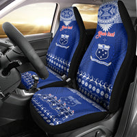 Personalised Toa Samoa Christmas Car Seat Cover Samoa Siva Tau Manuia Le Kerisimasi Blue Vibe LT9 - Wonder Print Shop